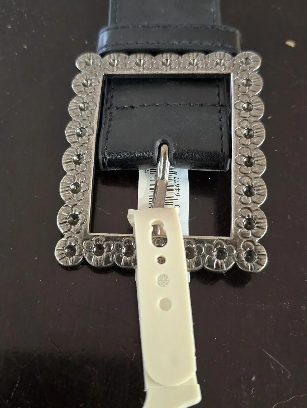 Sonoma Black Belt with Silver Rhinestone Buckle Large